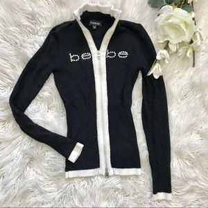 Bebe ultra soft zip sweater-size small